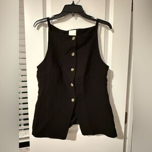 NEW Classic Black Button-Front Women's Tank Top